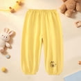 thumbnail image 2 of SGFCWSX Kids Jogger Pants, Elastic Waist Cuffed Ankle Loose Fit Trousers with Cartoon Print for Casual Daily Wear Yellow Size 2T, 2 of 7