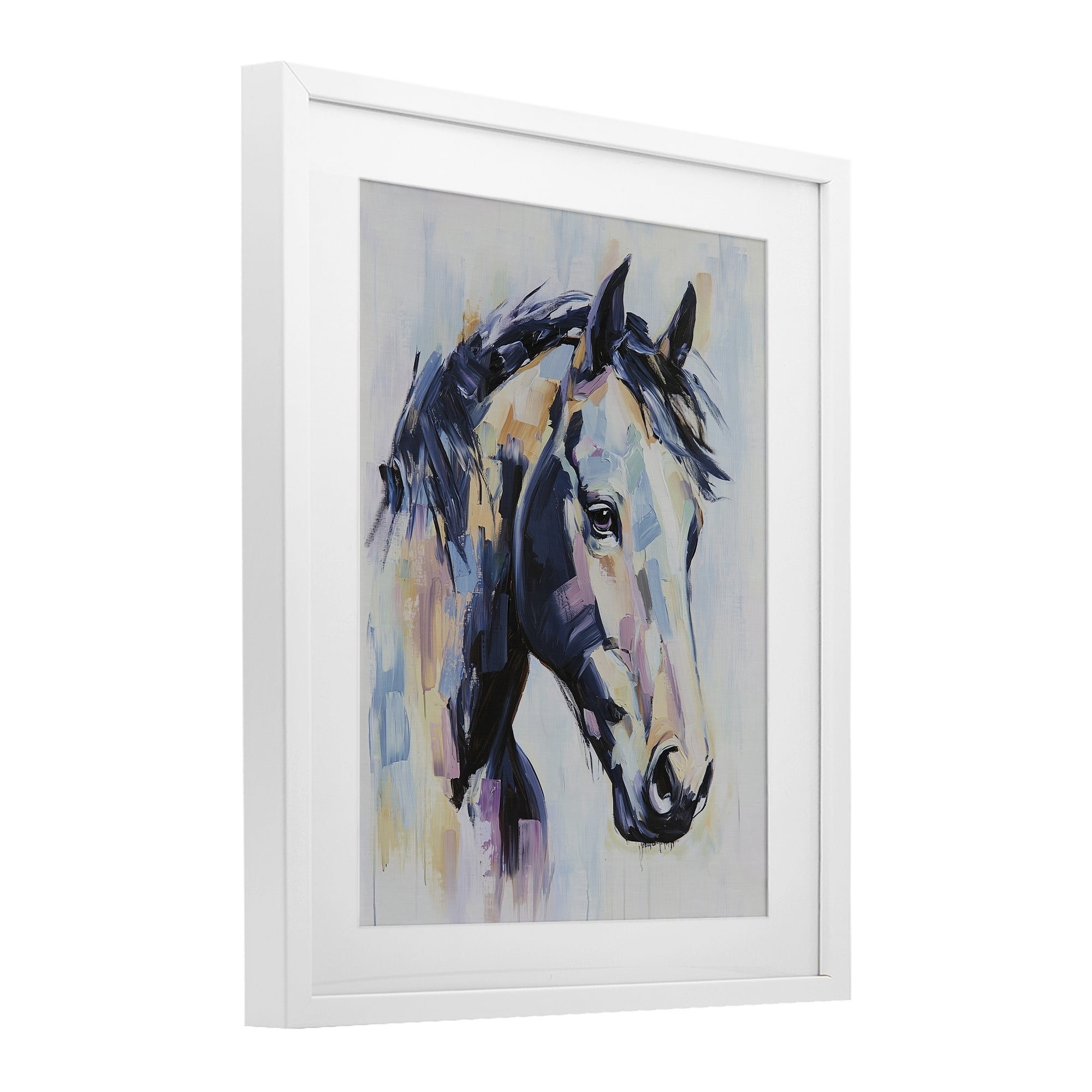 Stupell Industries Vivid Equine Portrait White Framed Print Under Glass, design by Svetlana Aleynikova