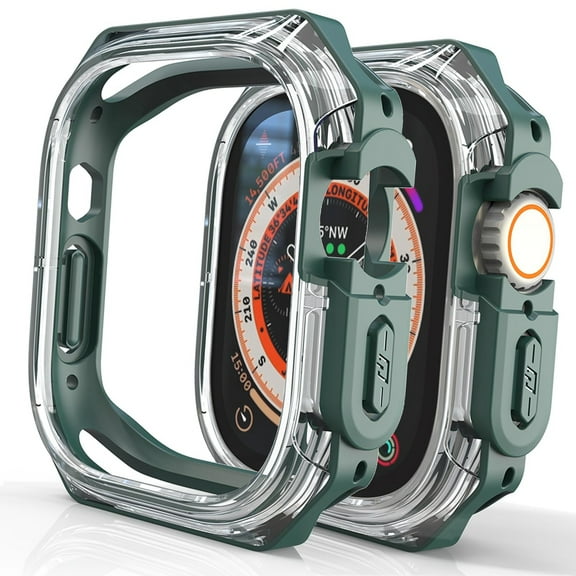 Dwitch 2-Pack Soft TPU Frame Bumper Watch Cover Compatible with Apple iWatch Series 10 46mm,Heavy Duty TPU & Hard PC Protective Bumper for iWatch Series 10 46mm,NO Screen Protector,Green