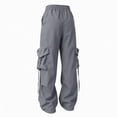 thumbnail image 7 of CQONEPT Cargo Pants for Women High Waist Baggy Casual Baggy Comfy Parachute Trousers Loose Fit Y2k Streetwear Hiking Pant with Pockets S, 7 of 7