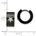 thumbnail image 3 of FB Jewels Stainless Steel Black IP plated Star Hinged Hoop Earrings, 3 of 3