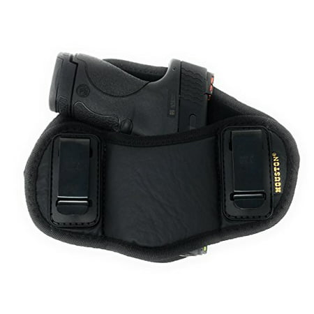 Tactical Pancake Gun Holster Houston - ECO Leather Concealed Carry Soft Material | Suede Interior for Protection | IWB | Right Hand | Fit: Glock 19 23 32 26 27 33 30 | M&P Shield, XDs, Taurus (Best Iwb Holster For Glock 27)