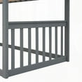 thumbnail image 2 of Twin Over Twin House Bunk Bed With Ladder, Solid Pine Wood Gray, 2 of 14
