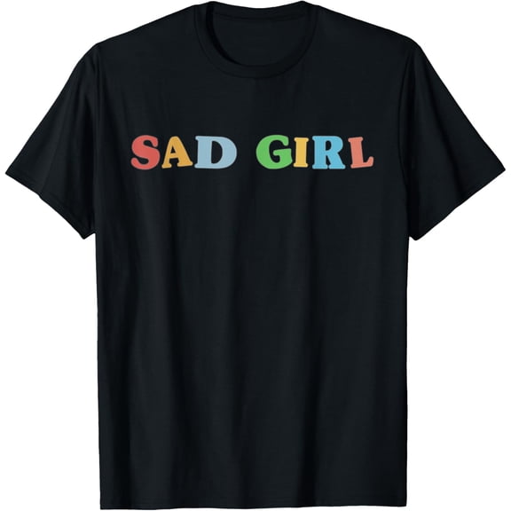 Kidcore Aesthetic Sad Girl Old Indie 80s 90s Retro T-Shirt men and women can wear, black, white, gifts