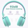 thumbnail image 5 of Kids Headphones, AILIHEN I35 On-Ear Headphones for School, 93dB Headphones Boy Girl, 3.5mm Wired Mic for Chromebook, Laptop (Green/Purple), 5 of 5