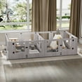 thumbnail image 5 of BingoPaw Extra Large Dog Wooden Whelping Box Playpen Giving Birth Kennel with Waterproof Fertility Pad, Clear Two Fence Rooms, 5 of 13