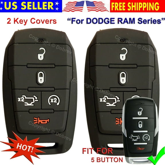 5B Silicone Cover Fob Case Skin Holder for Dodge Ram 1500 2019 2020 Remote Key