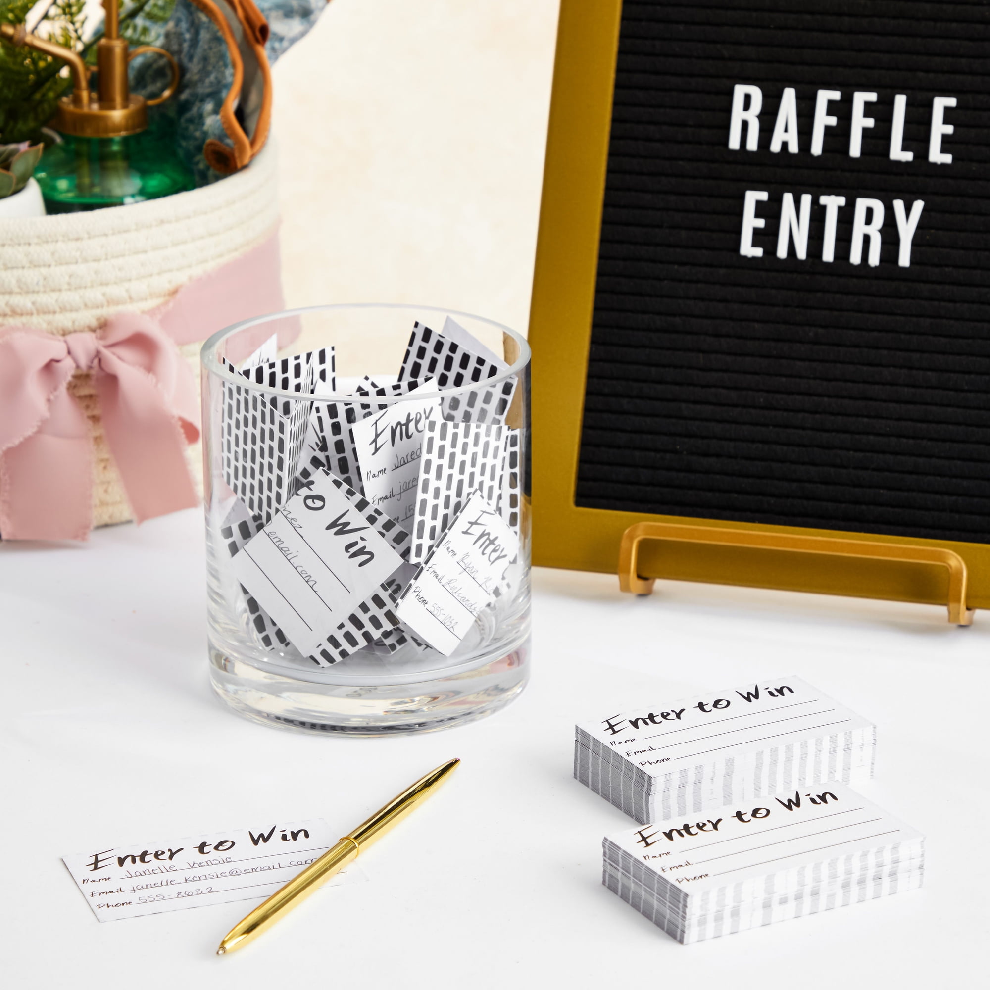 : 300 Pcs Enter to Win Raffle Tickets Cards 3.5 x 2