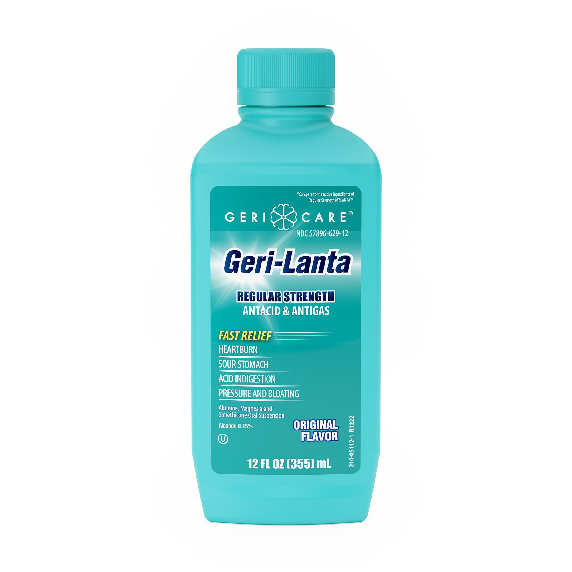 Geri-Lanta Antacid Liquid Relief for Gas and Heartburn, 12 oz, 12 Bottles,
