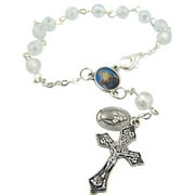 Saint Christopher Car Rosary with Silver Tone Miraculous Medal, 5 3/4 Inch