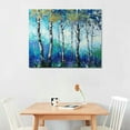 thumbnail image 3 of JRXY Large White Birch Forest Wall Art Decor Canvas Print Blue Green Tree Blue Maple Leaf Modern Home Office Decoration 20x16, 3 of 5