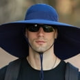 thumbnail image 3 of Sun Hat for Men/Women, Waterproof Wide Brim Bucket Hat Foldable Boonie Hat for Fishing Hiking Garden Safari Beach - navy blue, 3 of 5