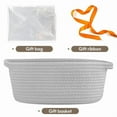 thumbnail image 4 of Pro Goleem Small Woven Basket with Gift Bags and Ribbons Durable Baskets for Gifts Empty Small Rope Basket for Storage 12"X 8" X 5" Baby Toy Baskets with Handles, White, 4 of 10