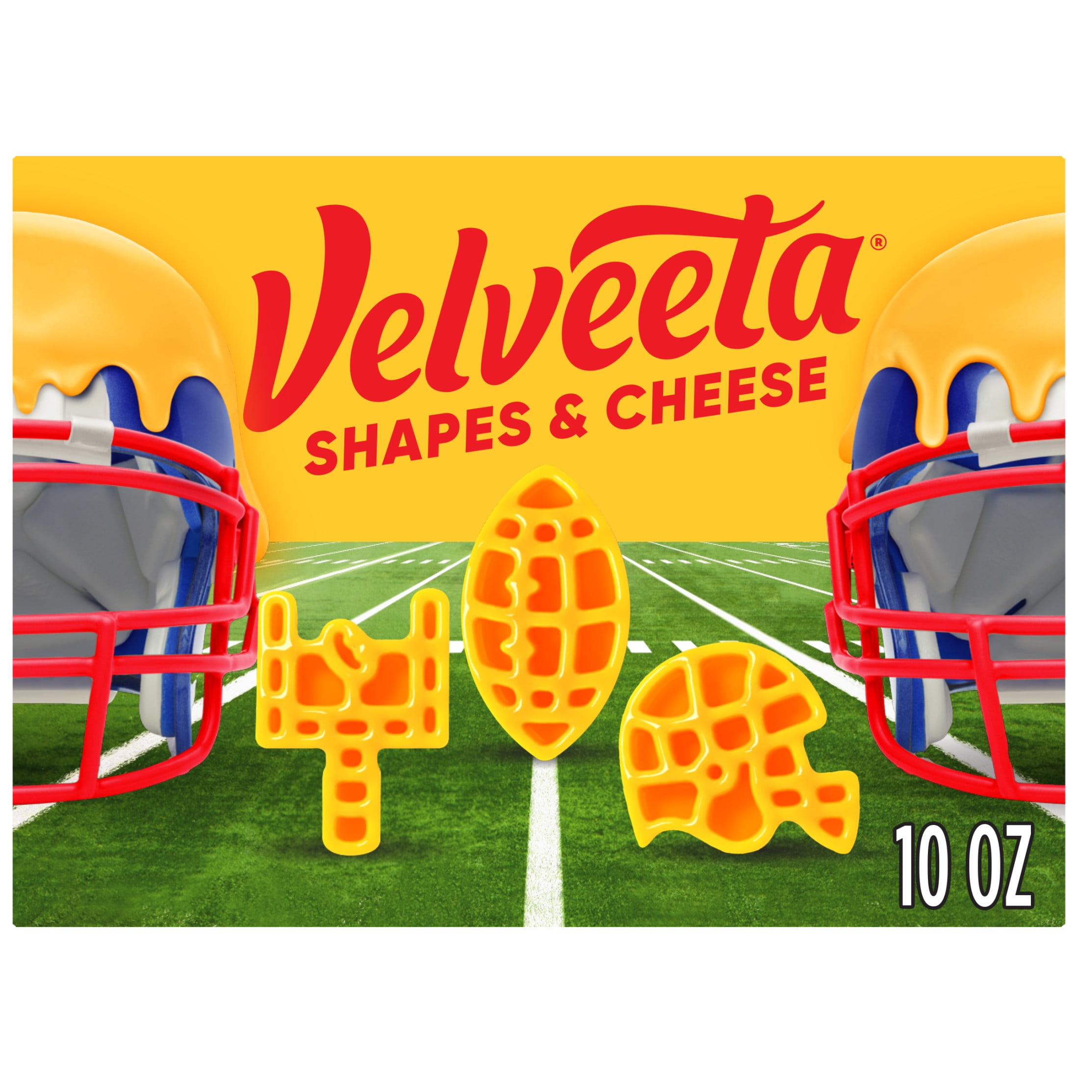 (2 pack) Velveeta Football Shapes and Cheese Mac and Cheese, 1 Box, for Easy Dinner or Dinner Sides, Made with Real Cheese, 10 oz