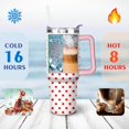 thumbnail image 4 of 40oz Classic Dot Aesthetic Design Stainless Steel Flip Straw Tumbler Spill Proof Travel Cup Double Wall Vacuum Insulated Coffee Mug with Top Handle, 4 of 6