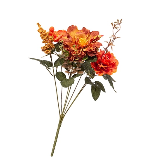 Artificial Fake Fall Flowers, Binkne Faux Silk Flower Arrangements with Mums Chrysanthemum Rose Daisy Floral Bouquets for Home Wedding Party Autumn Decor