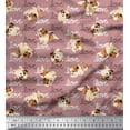 thumbnail image 1 of Soimoi Velvet Fabric Love Text & Puppies Dog Print Fabric by Yard 58 Inch Wide, 1 of 1