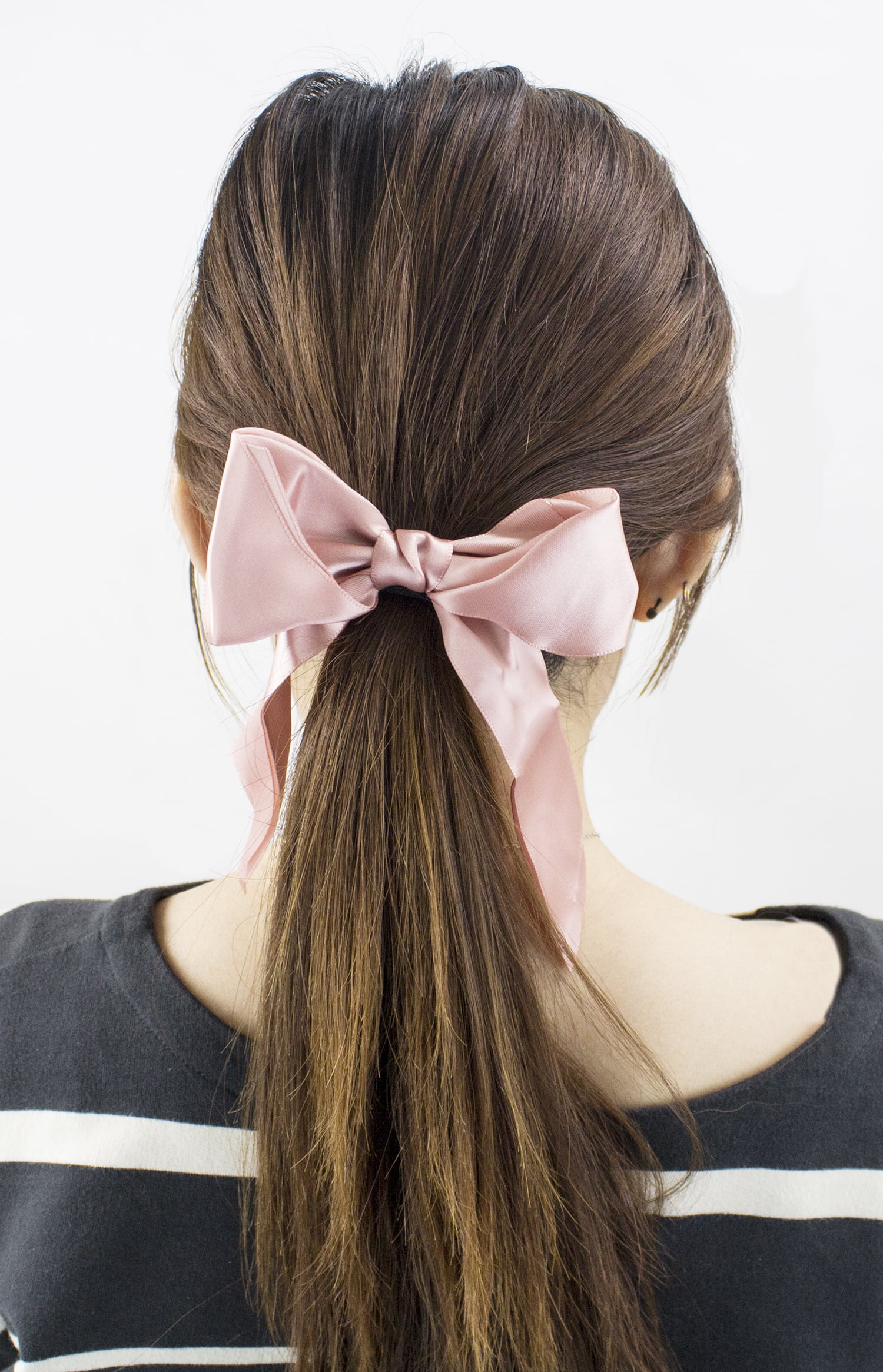 Pink Bow Headband & Pink Headband Satin Ribbon Covered 2 pc Set 