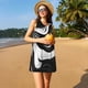 thumbnail image 3 of Fotbe Abstract Black White Swirls Vestido de Verano sin Mangas para Mujer – Vestido Midi Línea A, Estilo Camiseta Floral, Vestido Playero Casual y Fluido, 3 of 7