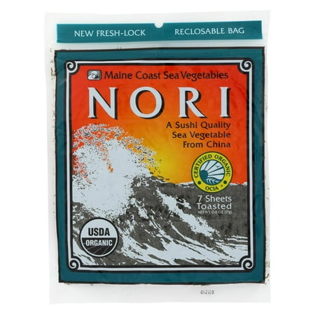 Maine Coast Organic Sea Vegetables - Sushi Nori Sheets - Toasted Chinese - .6 (Best Nori Sheets For Sushi)