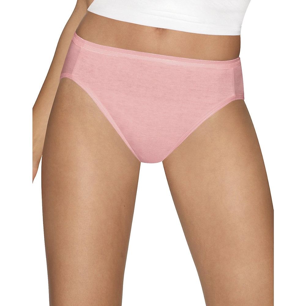 Hanes Hanes Women's Ultimate Cotton Comfort HiCut Panties Assorted Colors 4Pack Size 10