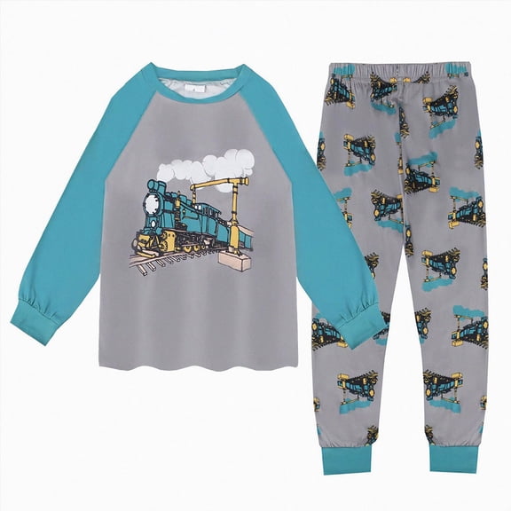 UAYOTSE Boys Girls 3D Print Pajama Set Kids Toddler 6 12 18 24 Months 2T 3T 4T 5T fit Pjs Soft Breathable Long Sleeve Top Pants Size 3-4 Years