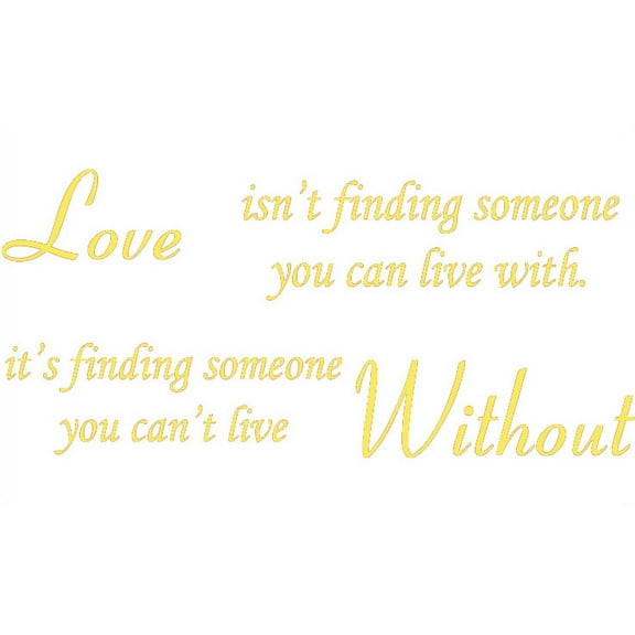 Yellow 48" X 22" Love Without Quote WALL STICKER PAPER QUOTE DECAL ART Vinyl wall art Inspirational quotes and saying home decor decal sticker