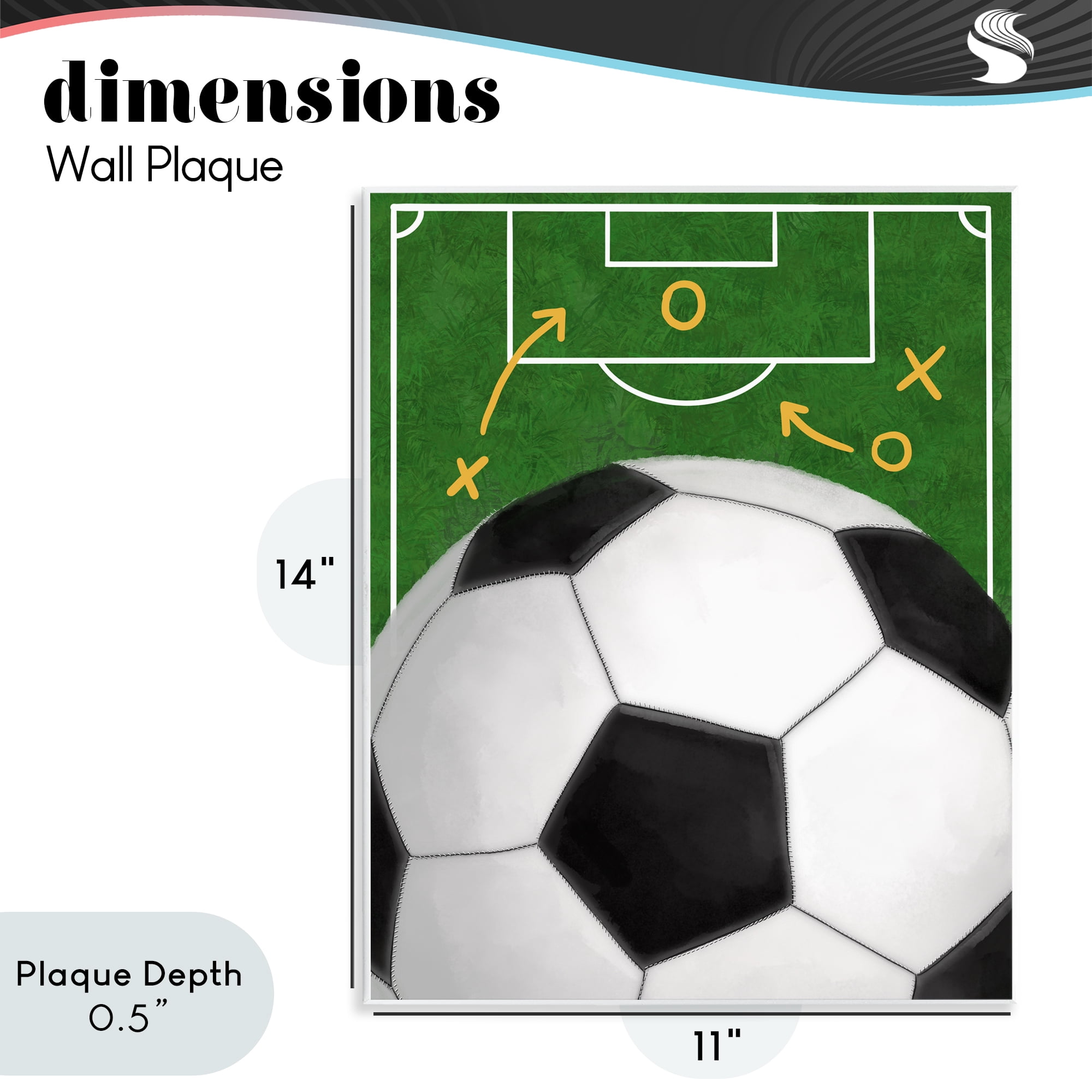 Stupell Industries Soccer Field & Ball Wall Plaque Art, design by Jennifer Stith