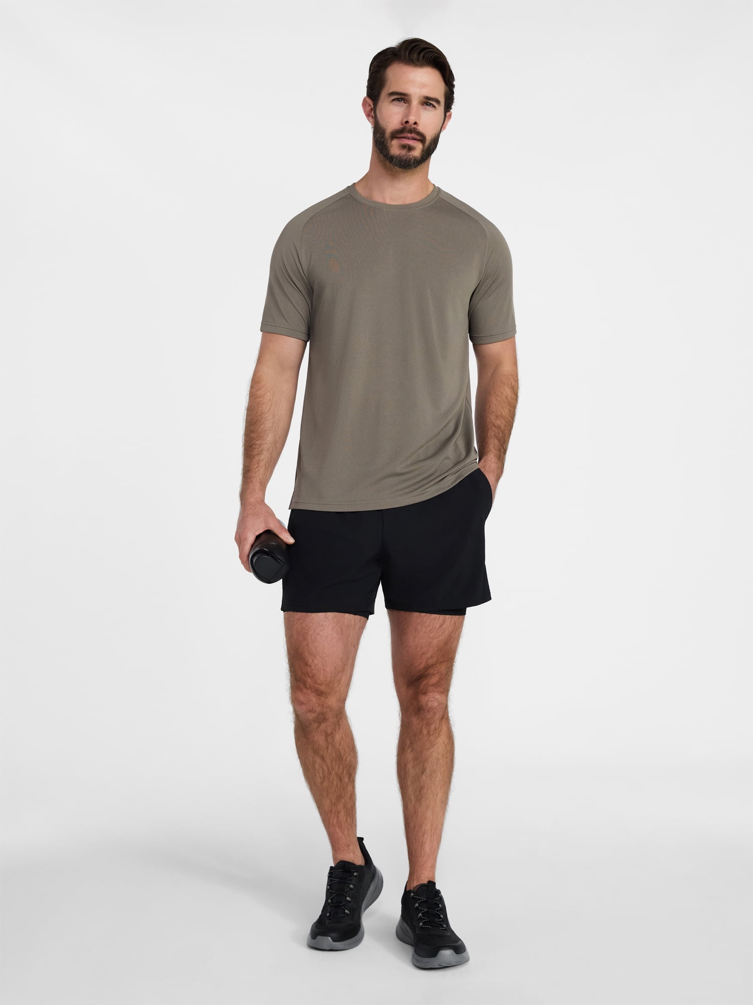 Athletic Works Men's and Big Men's DriWorks Mesh Tee with Short Sleeves, Sizes XS-5XL