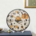 thumbnail image 4 of Yayeee Wall Clock Battery Operated 9.5" Silent Quartz Non-Ticking for Living Room Decor, Beige Fall Books, 4 of 8