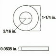 thumbnail image 3 of 100PK Everbilt 3/16 in. x 1-1/4 in. Steel Fender Washer Zinc-Plated 590507, 3 of 3