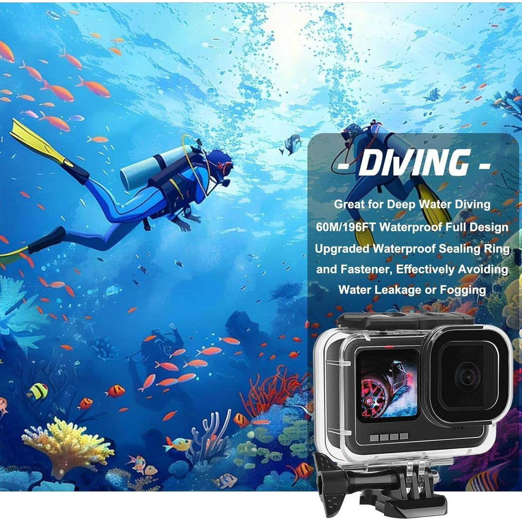 Compatible for Go Pro Hero 13 12 11 10 9 Black Waterproof Housing