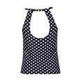 thumbnail image 5 of TOWED22 High Neck Tankini Top Backless Bathing Suit Tops for Women Swimsuit Top Key Hole Swim Top Only(Navy,S), 5 of 6