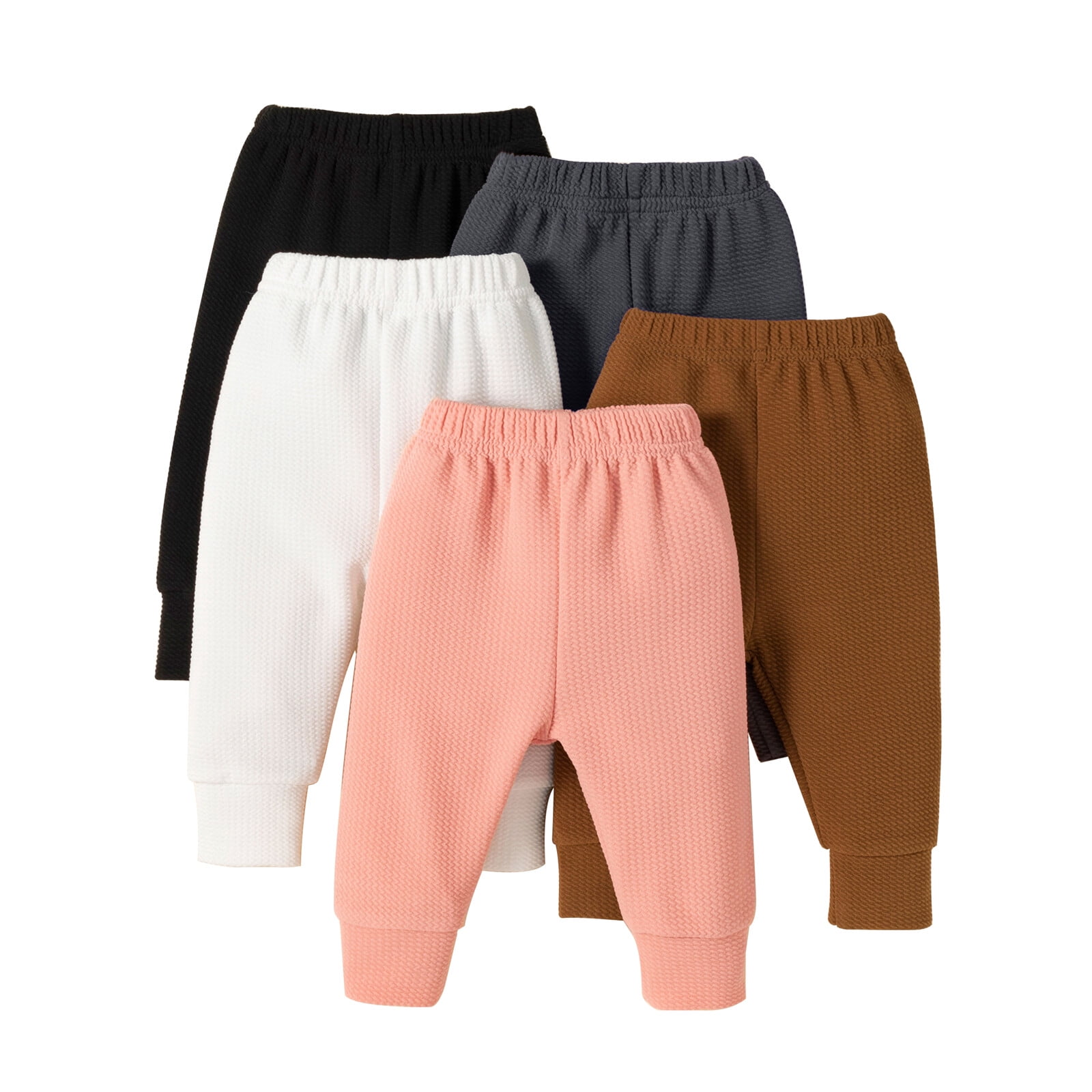 U·nikaka 5Pack Unisex Toddler Pants Set, Baby Leggings for Newborns