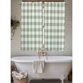 thumbnail image 6 of Sage Green Check Bedroom Curtains 63 Inches length, Modern Rustic Green Buffalo Plaid Window Treatment Curtain Drapes, Rod Pocket Curtain Panels for Living Room Kitchen, 42"x63", 2 Panels, 6 of 7