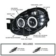 thumbnail image 3 of Spec-D Tuning LED Dual Halo Projector Smoked Lens Headlights Glossy Black Housing Compatible with 2003-2005 Dodge Neon, Left + Right Pair Headlamps Assembly, 3 of 7