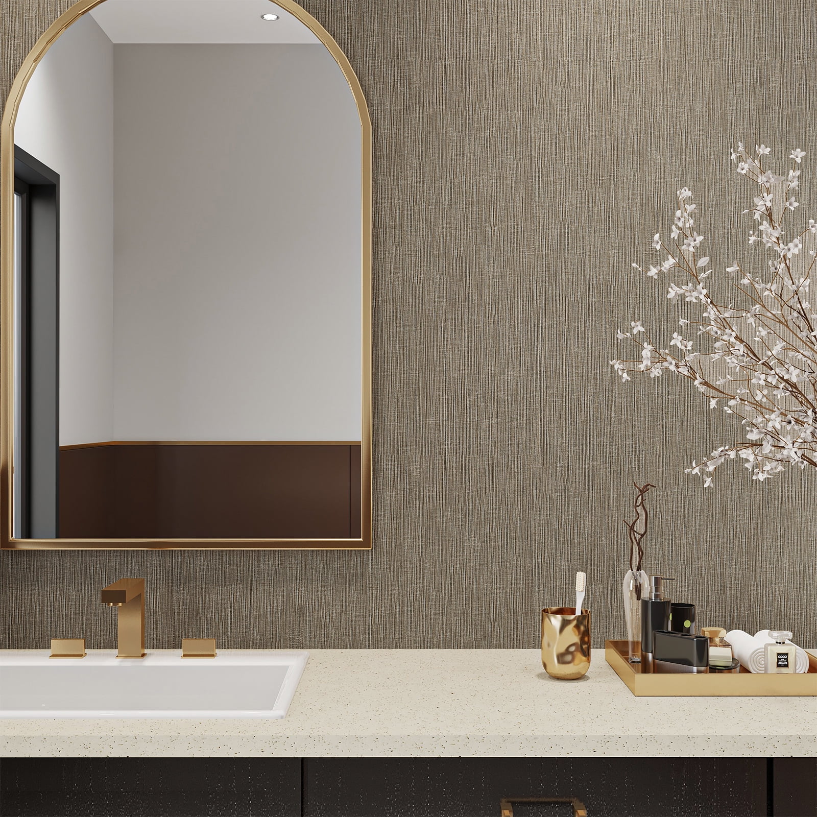 Free download Zen gray bathroom design with gray grasscloth wallpaper  modern gray 500x705 for your Desktop Mobile  Tablet  Explore 49 Gray  Wallpaper Ideas  Modern Wallpaper Ideas Framed Wallpaper Ideas