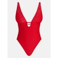 thumbnail image 4 of No Boundaries Plunge One-Piece Swimsuit, Women’s XXS-XXL, 4 of 4
