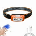 thumbnail image 1 of USB-Rechargeable LED Headlamp with Motion Sensor - Waterproof, Long-Range 100-200M Beam, Built-in Lithium Battery for Outdoor Fishing, Hiking & Hunting - Orange, 1 of 6