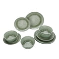 thumbnail image 3 of Better Homes & Gardens 12-Piece Bamboo Melamine Green Reactive Dinnerware Set, 3 of 20