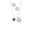 thumbnail image 2 of Delight Jewelry Silvertone Small Chocolate Cupcake with Crystal Sprinkles Silver tone Snowflake Charm Necklace and Stud Earrings, 2 of 4