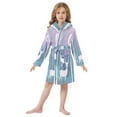 thumbnail image 6 of FORMRS Niños Bathrobe Unisex Hooded Robe Soft Plush Pajamas Sleepwear, Size 7-9T, Purple Night Deer, 6 of 7