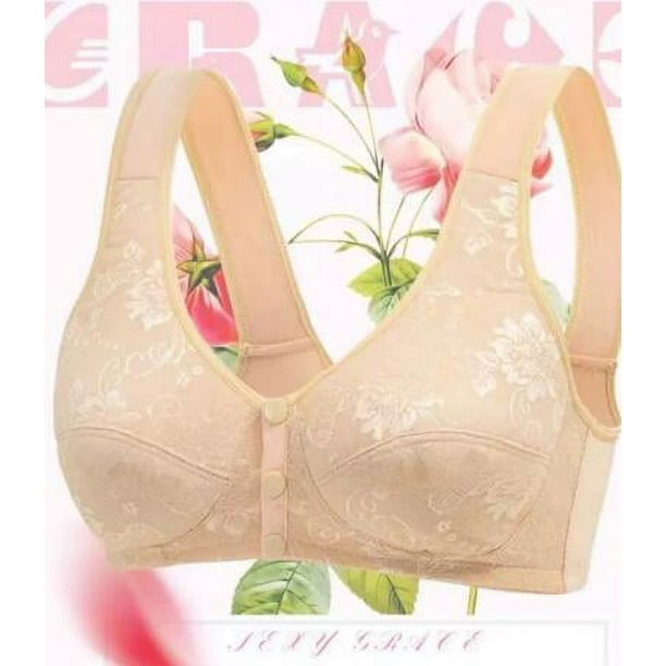 Sujetador con hebilla delantera para mujer, ropa interior de algodón puro, estilo chaleco, ropa interior de mediana edad y anciana, ropa interior para madres