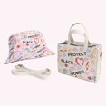 thumbnail image 4 of Bolso bandolera unisex de dibujos animados de cuero PU Graffiti bolso de ocio con conjunto de sombrero, 4 of 9