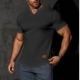 thumbnail image 2 of Dagugfen Tops for Men Short Sleeve V Neck Tight Breathable Comfy Gym Athletic Muscle Tee Shirts Summer, 2 of 9