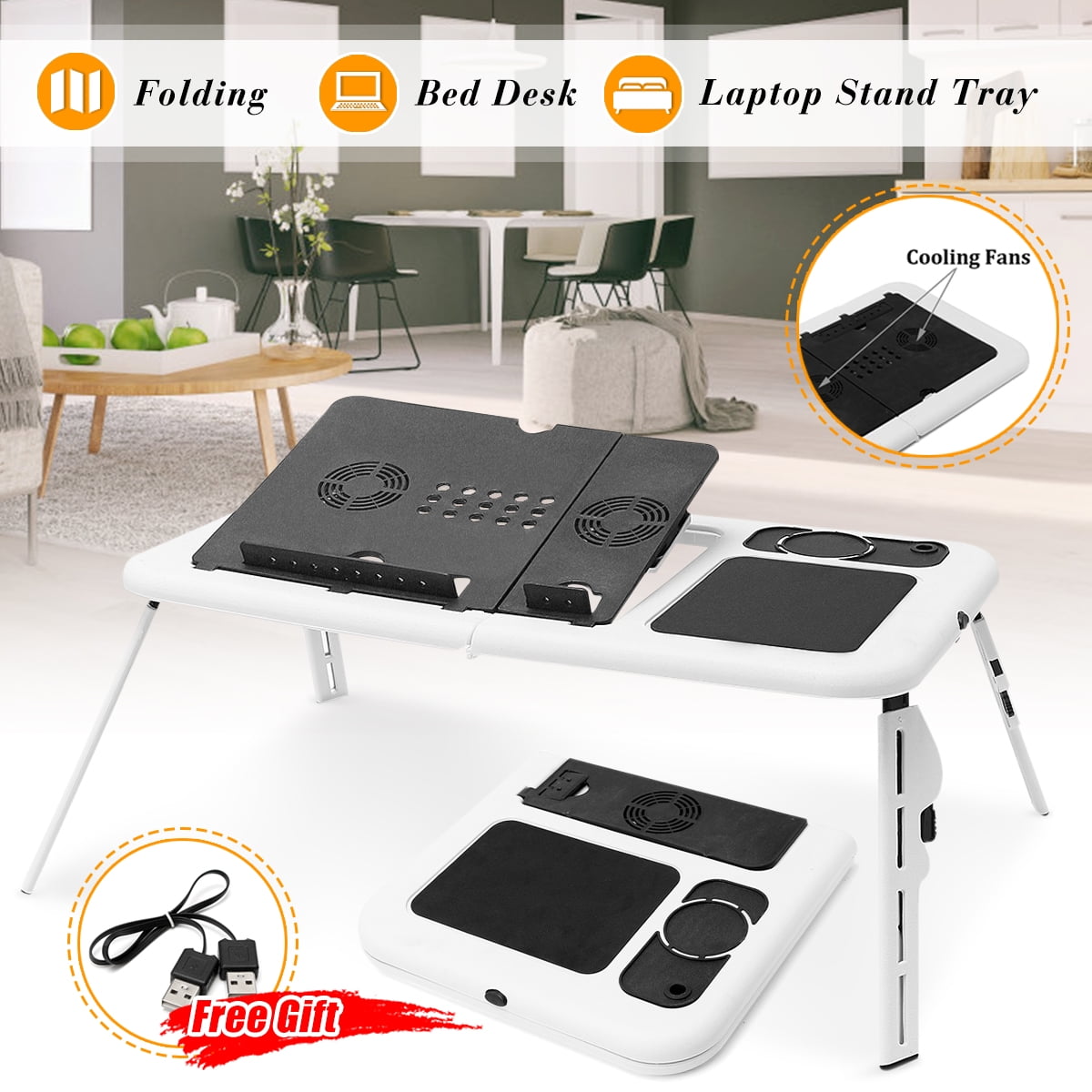 Portable Adjustable Folding Laptop Notebook Computer Desk Table Universal E Reading Holder Home Sofa Couch Floor Tray Office Carpet With