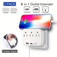 thumbnail image 5 of CHUANK Adaptateur d'Extension à Multiples Prises avec 3 Répartiteurs de Prise CA et 3 Chargeurs USB (1 USB‐C) Chargeur Mural USB Blanc, 5 of 5