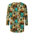 thumbnail image 6 of JTZGDY Western Shirts for Women Plus Size Ethnic Style Tops Plus Size 3/4 Lenght Sleeve Vintage Bleached Crewneck Tunic Tees Loose Oversied Graphic Tshirt Tops Multicolor#02 M, 6 of 6