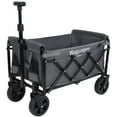 thumbnail image 5 of Collapsible Wagon Cart with Expandable Space, Foldable Wagon with All-Terrain Wheels, Heavy Duty Utility Cart for Grocery Camping Shopping, Gray, 5 of 9