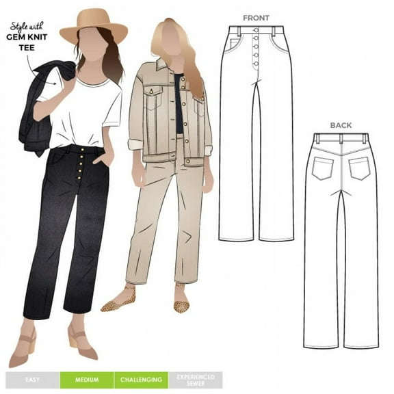 Style Arc Sewing Pattern Elwood Jean Women
